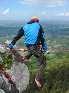 Aufstieg auf Heuberg highline